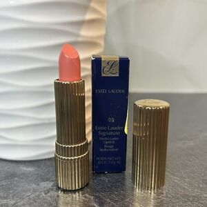 NEW Estee‎ Lauder Signature Hydra Lustre Lipstick 08 ROSE HONEY Gold Tube HTF